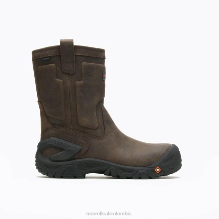 82LP6452 Café exprés hombres Merrell Bota de trabajo impermeable con puntera de cuero Strongfield (j099315) zapatos