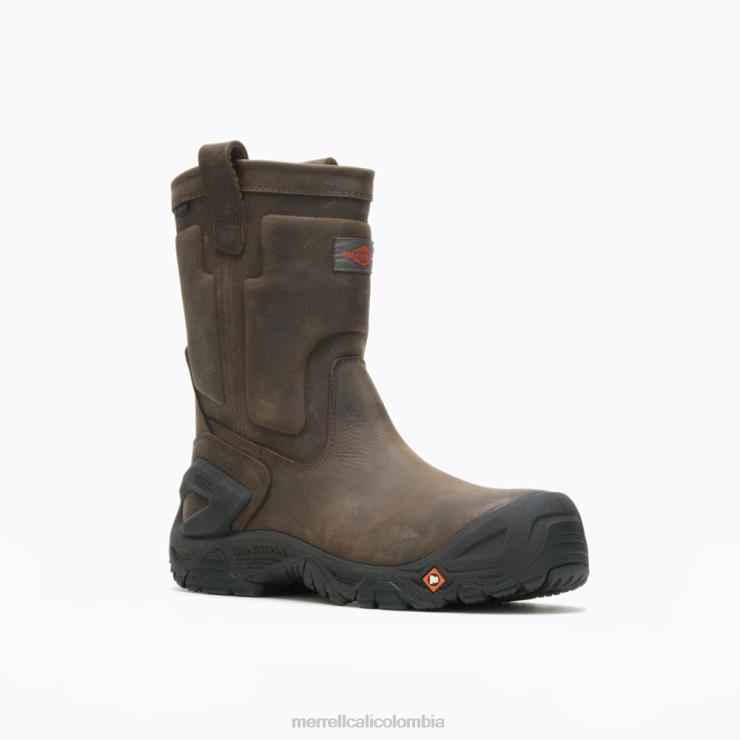 82LP6452 Café exprés hombres Merrell Bota de trabajo impermeable con puntera de cuero Strongfield (j099315) zapatos