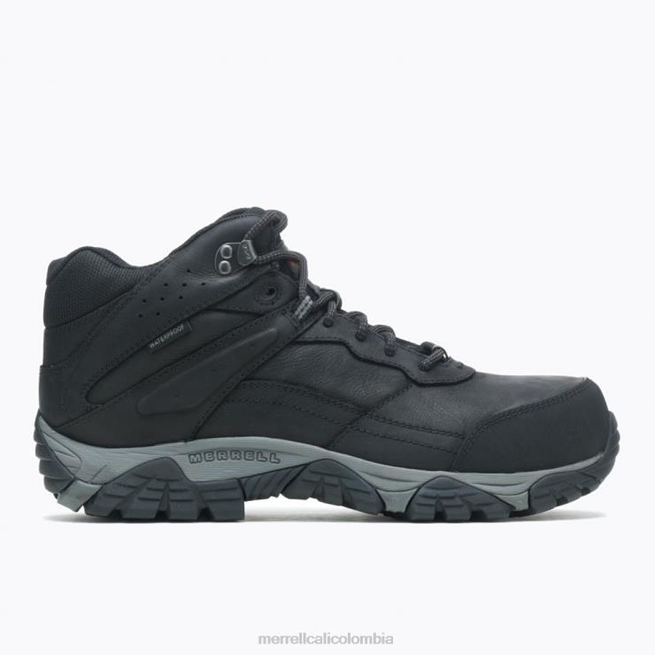 82LP6495 negro hombres Merrell Moab Adventure Mid impermeable fibra de carbono ancho ancho (j004631w) zapatos
