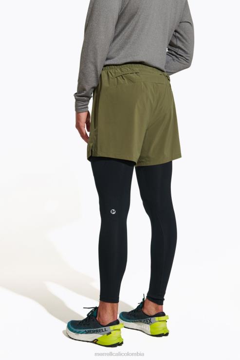 82LP6406 aceituna polvorienta hombres Merrell trail running corto (jmf26581-326) ropa