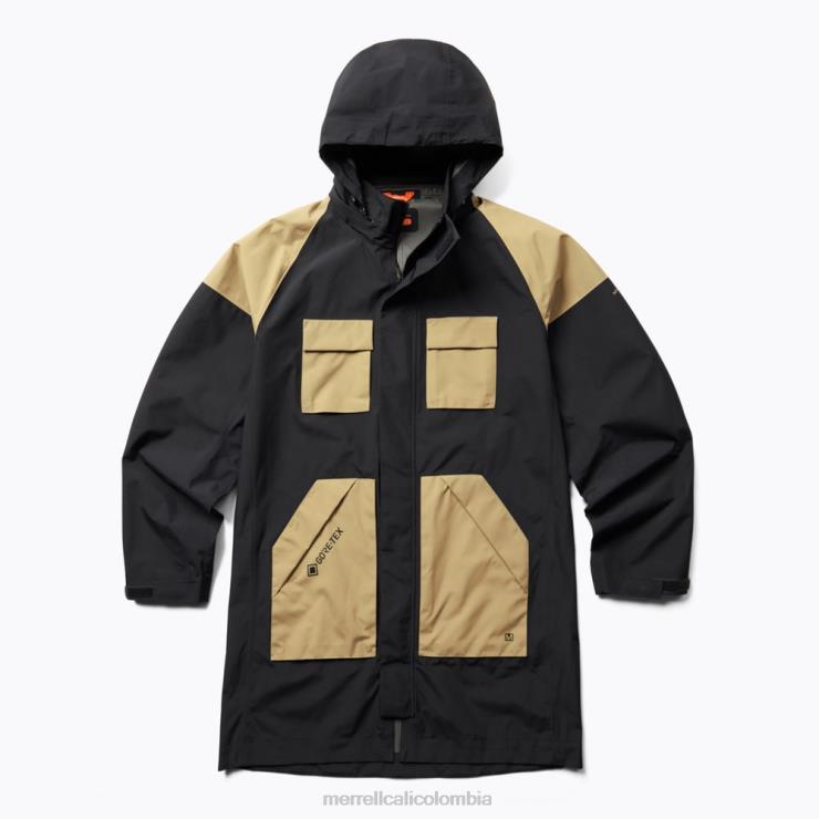 82LP6796 negro hombres Merrell Parka con bolsillo cargo de gore-tex (jmf26677-010) ropa