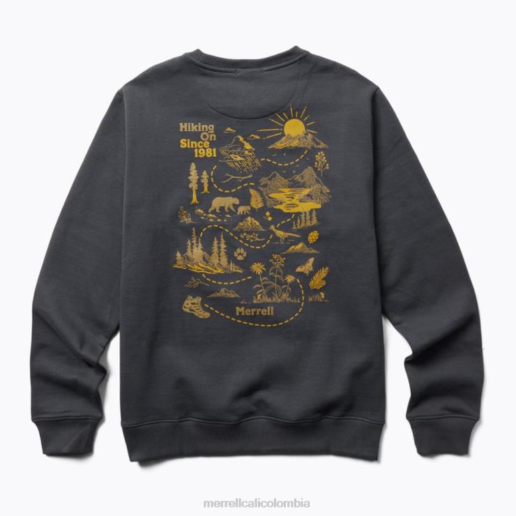 82LP6697 tinta china hombres Merrell Forro polar con cuello redondo Lifes An Adventure (jmf26623-425) ropa