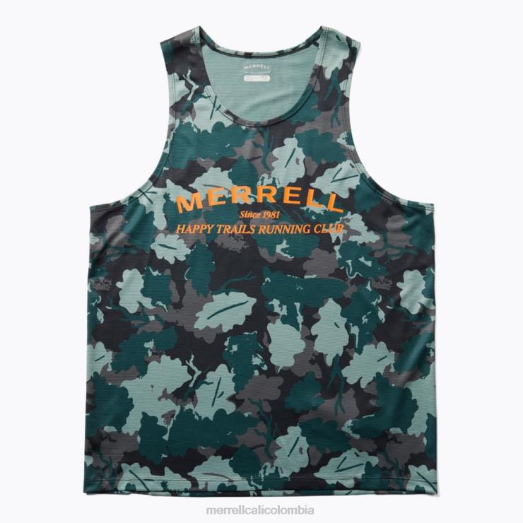 82LP6779 estampado de hojas de musgo marino hombres Merrell camiseta de trail running (jmf26614-330) ropa