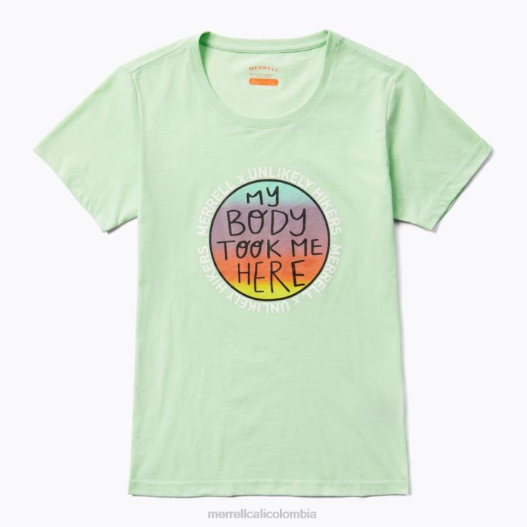 82LP61266 niebla verde mujer Unlikely Hikers X Merrell camiseta de manga corta (jws26683-330) ropa