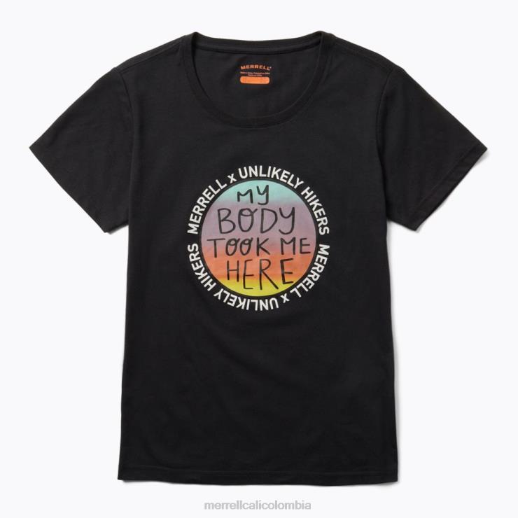 82LP61267 negro mujer Unlikely Hikers X Merrell camiseta de manga corta (jws26683-010) ropa