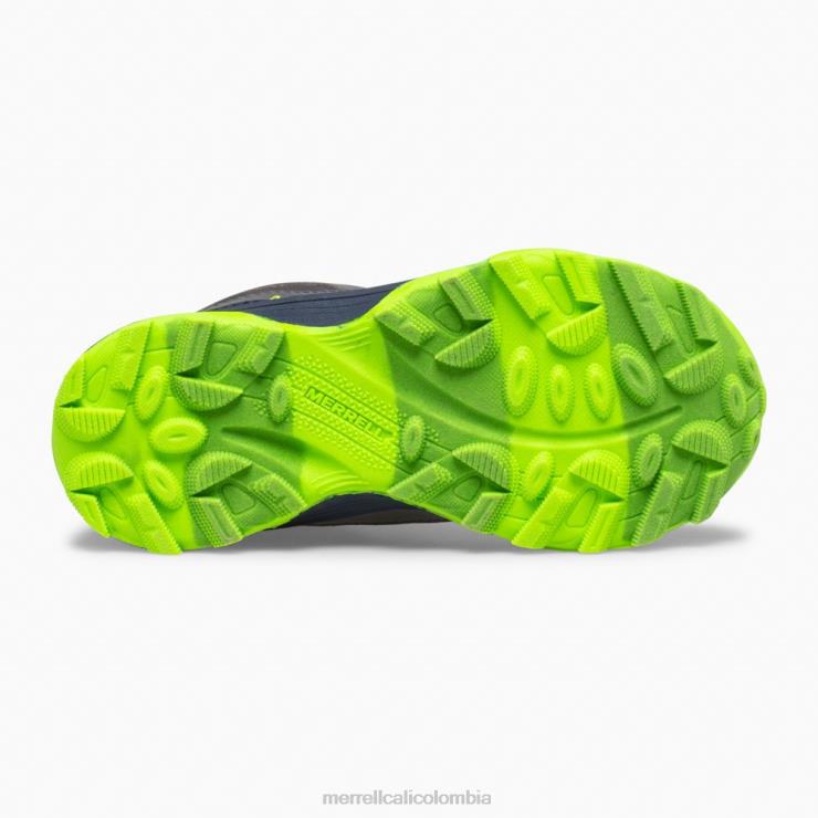 82LP61383 azul marino/gris/lima niños Merrell moab speed mid impermeable (mk265212) zapatos