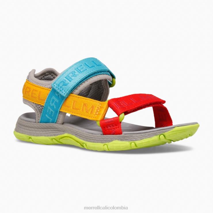 82LP61400 logotipo gris/multicolor niños Merrell sandalia web kahuna (mk265674k) zapatos