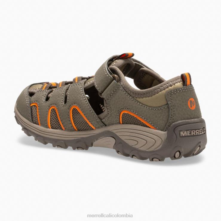 82LP61411 humo de pistola/naranja niños Merrell Sandalia de excursionista Hydro H2o (mk261856k) zapatos