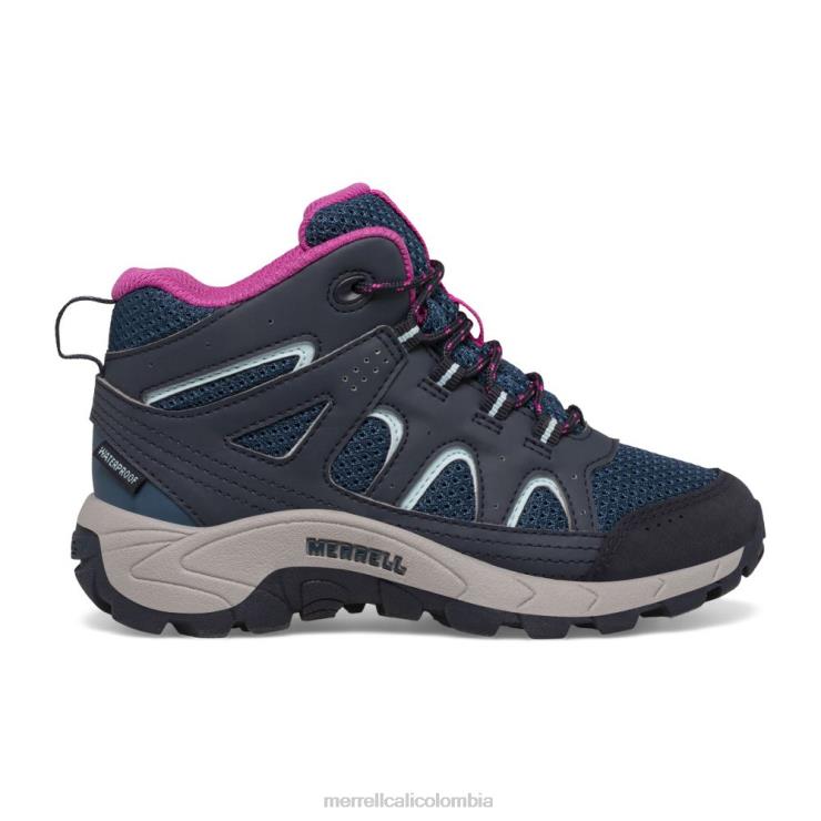82LP61443 azul marino/turquesa/fucsia niños Merrell Bota impermeable con cordones Oakcreek (mk166227) zapatos