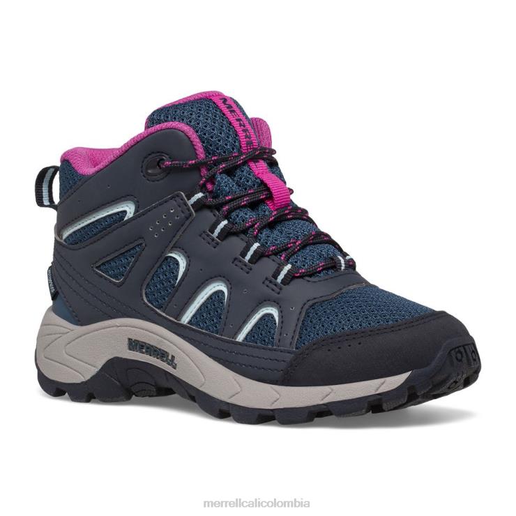 82LP61443 azul marino/turquesa/fucsia niños Merrell Bota impermeable con cordones Oakcreek (mk166227) zapatos