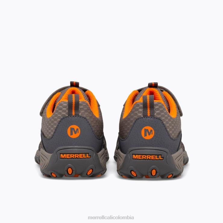 82LP61462 humo de pólvora / naranja niños Merrell zapato cazador de senderos (my57109) zapatos