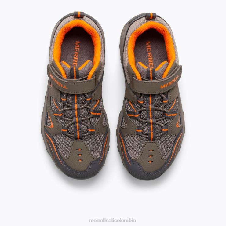 82LP61462 humo de pólvora / naranja niños Merrell zapato cazador de senderos (my57109) zapatos