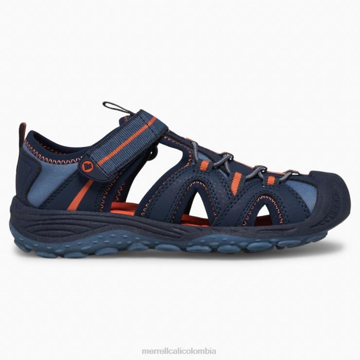 82LP61474 azul marino/naranja niños Merrell sandalia hidro 2 (mk266972) zapatos
