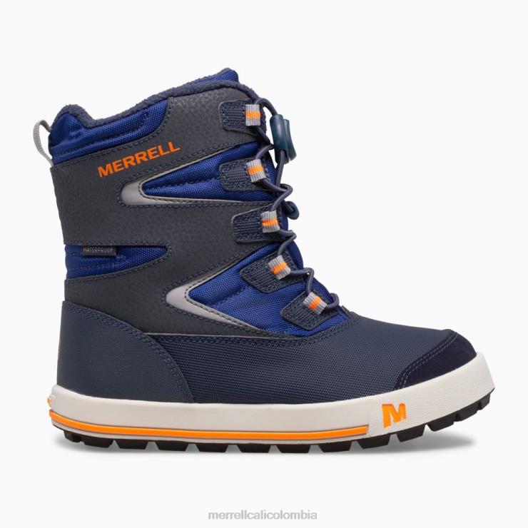 82LP61482 azul marino/cobalto/naranja niños Merrell Bota banco de nieve 3.0 (mk265184k) zapatos