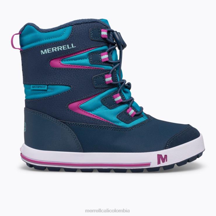 82LP61483 azul marino/turquesa niños Merrell Bota banco de nieve 3.0 (mk165186k) zapatos