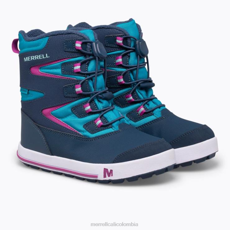 82LP61483 azul marino/turquesa niños Merrell Bota banco de nieve 3.0 (mk165186k) zapatos