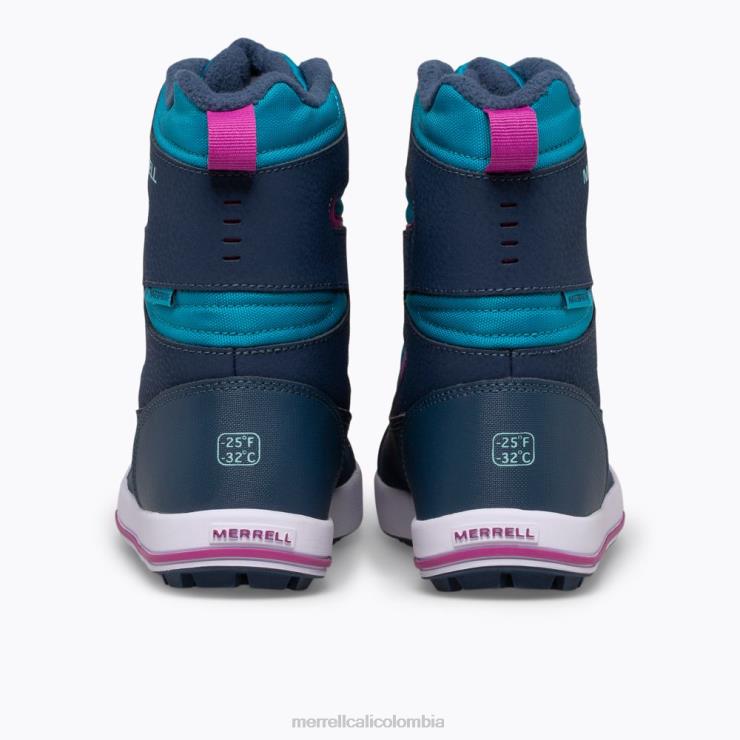 82LP61483 azul marino/turquesa niños Merrell Bota banco de nieve 3.0 (mk165186k) zapatos