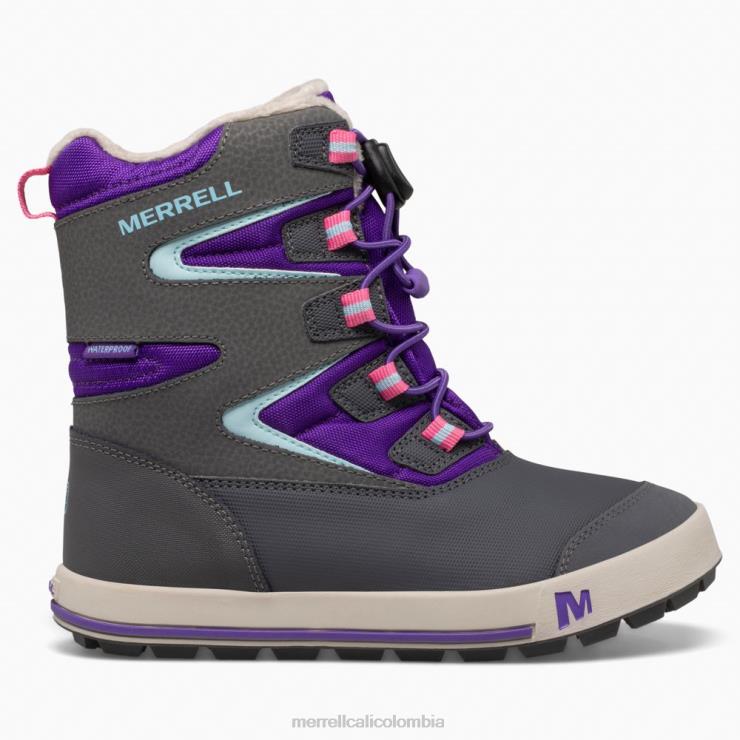 82LP61484 ultravioleta/gris niños Merrell Bota banco de nieve 3.0 (mk166223k) zapatos