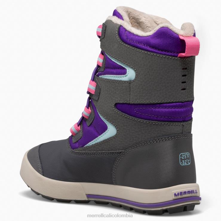 82LP61484 ultravioleta/gris niños Merrell Bota banco de nieve 3.0 (mk166223k) zapatos