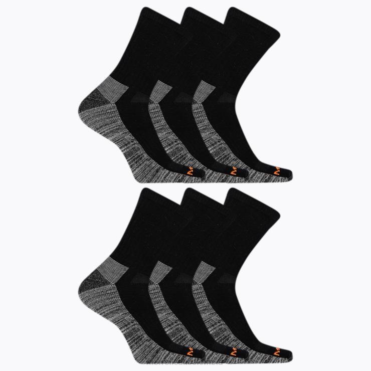 82LP6266 negro unisexo Merrell paquete de 6 calcetines para equipo de trabajo (jss26719-010) accesorios